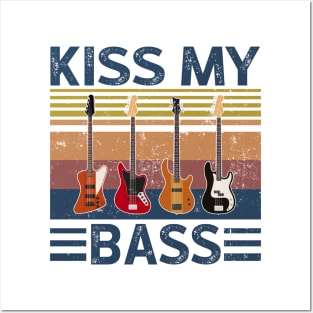 Vintage Kiss My Bass Guitar Posters and Art